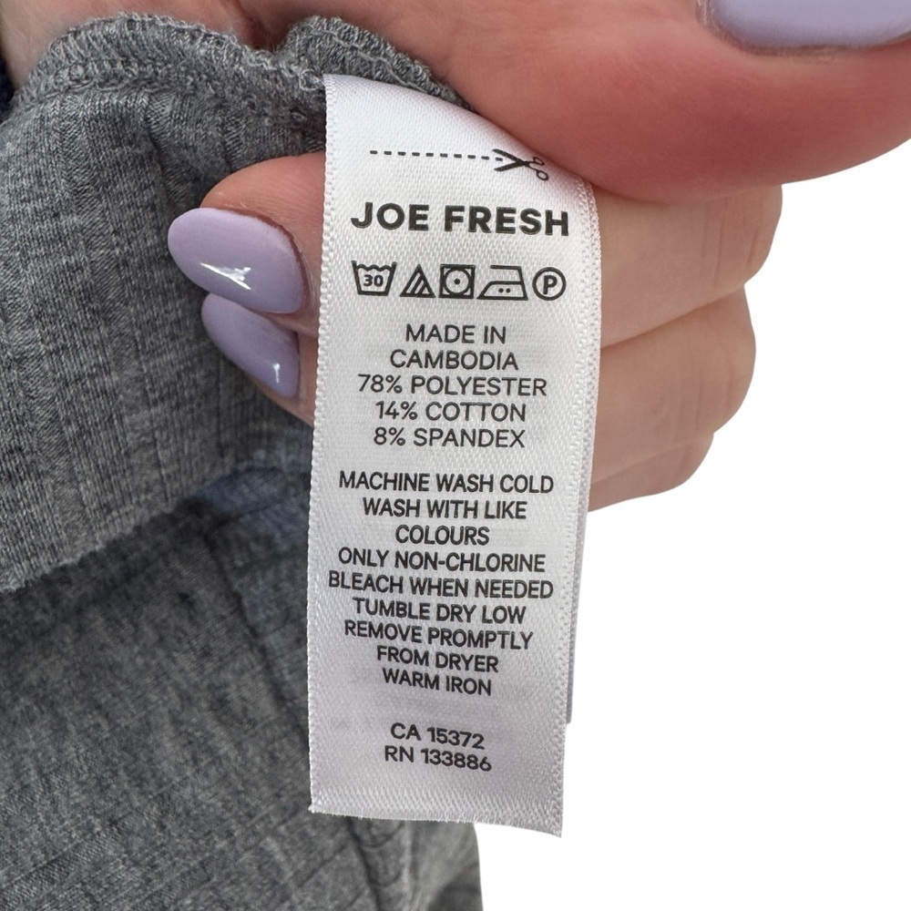 Joe Fresh Wide Leg Ribbed Elastic Waist Loose Fit Grey Pants Women's XL - Picture 9 of 9